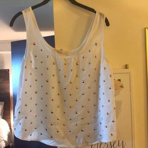 White copper studded tank top